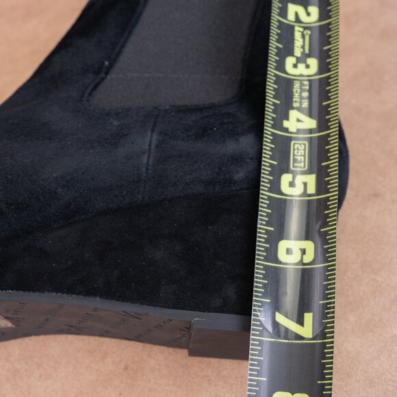 Pelle Moda Women Erla Black Suede Wedge Ankle Zip Boots sz 10 - Picture 6 of 9